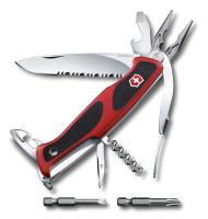 Купить Нож перочинный VICTORINOX RangerGrip 174 Handyman, 130 мм, 17 фнк, с фиксатором, красный с чёрным арт. 0.9728.WC