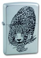 Зажигалка ZIPPO Leopard, с покрытием Satin Chrome™, латунь/сталь, серебристая, матовая, 38x13x57 мм