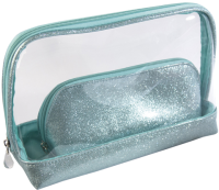 Купить Набор косметичек Dewal Beauty Северное сияние, мятный 24х9,5х17,5/18,5х7,5х9,5 см арт. BG-324