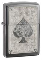 Зажигалка ZIPPO Classic с покрытием Black Ice ®, латунь/сталь, чёрная, глянцевая, 38x13x57 мм
