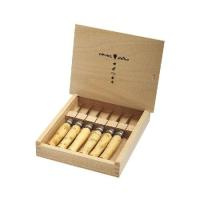 Купить Набор в деревянной коробке из 6 ножей Opinel №7 Nature, нержавеющая сталь, рукоять самшит, гравировк, 001555 арт. 001555