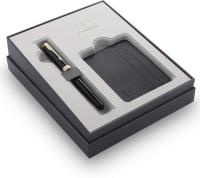 Купить Набор подарочный Parker Sonnet GIFT 20 - Black GT, М, перьевая ручка + футляр для карт арт. 2121991