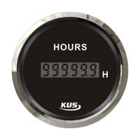 Счетчик моточасов цифровой 0-99999; 9 ч.; черный циферблат; нержавеющий ободок; д. 52 мм