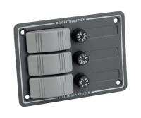 Панель бортового питания 3 переключателя (серые клавиши); с предохранителями