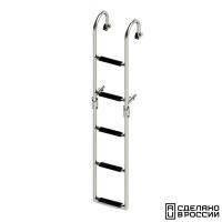 Трап складной с горизонтальным креплением, 5 черных ступени (ширина 220 мм.)