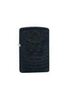 Зажигалка ZIPPO Tone on Tone Design с покрытием Black Matte, латунь/сталь, чёрная, 38x13x57 мм