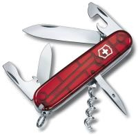 Нож перочинный VICTORINOX Spartan, 91 мм, 12 функций, полупрозрачный красный