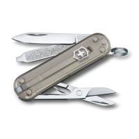 Купить Нож-брелок VICTORINOX Classic SD Colors "Mystical Morning", 58 мм, 7 функций, полупрозрачный серый арт. 0.6223.T31G