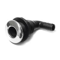 Стакан дренажный угловой SUNFINE 16мм с нержавеющей накладкой, основание пластик