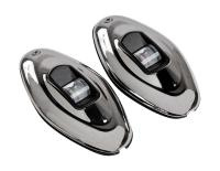 Огни ходовые светодиодные, комплект, нержавеющий корпус, 12 В