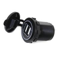 Купить Панель с двойным USB разъемом (5В\4.2А (2.1А+2.1А) и зеленой подсветкой NEKEKE арт. DS2013-H-4.2A-G