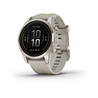 Garmin epix Pro (Gen 2) Sapphire Edition 42 мм, золотистый корпус со светло-песочным ремешком