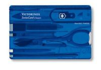 Швейцарская карточка VICTORINOX SwissCard Classic, 10 функций, полупрозрачная синяя