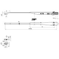 Купить Поводок стеклоочистителя W.E 400-500мм, посадка на вал 13,5мм (тип-H) арт. S-007(B) 400-500