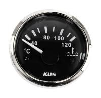 Указатель температуры двигателя 40-120 гр., черный циферблат, нержавеющий ободок, д. 52 мм