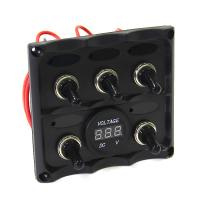 Купить Панель переключателей 5шт с вольтметром NEKEKE арт. TF5J/V