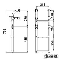 Купить Трап складной с вертикальным креплением, 3 ступени ироко (ширина 215мм.) арт. 040119T