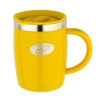 Кружка дутая Biostal Flër (0,4 литра) с крышкой, желтая