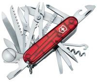 Купить Нож перочинный VICTORINOX Swiss Champ, 91 мм, 33 функции, полупрозрачный красный арт. 1.6795.T