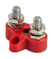 Клемма-штифт двойная, M6, красная