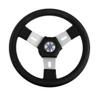 Купить Рулевое колесо ELBA обод черный, спицы серебрянные д.300 мм арт. VN10311-01
