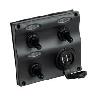 Купить Панель бортового питания 3 переключателя; USB зарядка; индикация арт. C91359LED