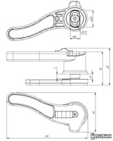 Купить Ручка-задвижка поворотная левая, полиамид арт. 030881LT