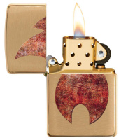 Купить Зажигалка ZIPPO Rusty Flame с покрытием Brushed Brass, латунь/сталь, золотистая, 38x13x57 мм арт. 29878