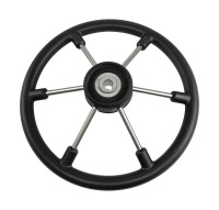 Купить Рулевое колесо LEADER TANEGUM черный обод серебряные спицы д. 360 мм арт. VN7360-01