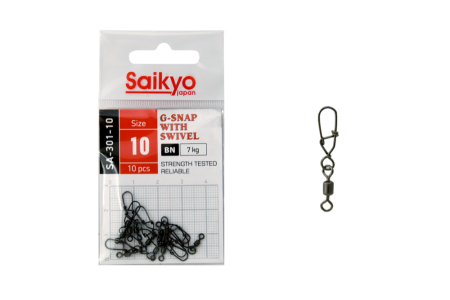 Купить Вертлюг с застежкой Saikyo SA-301-10 - 10 шт арт. SA-301-10