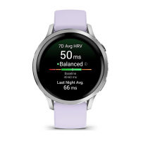 Купить GARMIN VENU 4 – 41 mm Silver with Periwinkle Silicone Band 010-03013-01 арт. 010-03013-01