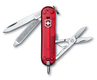 Купить Нож-брелок VICTORINOX Signature, 58 мм, 7 функций, полупрозрачный красный арт. 0.6225.T