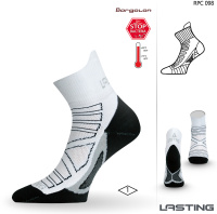 Купить Носки Lasting RPC 098, microfiber+polypropylene, белый с черной подошвой и серой полоской, размер S (RPC098-S) арт. RPC098-S