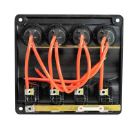 Купить Панель бортового питания 4 переключателя, индикация, автоматы (упаковка из 6 шт.) арт. 10024-BK_pkg_6