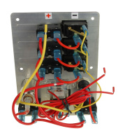 Купить Панель бортового питания 3 переключателя; автоматы; разьём прикуривателя; розетка арт. AES121417A