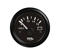 Купить Вольтметр аналоговый 8-16 В, черный циферблат, черный ободок, д. 52 мм арт. JMV00929