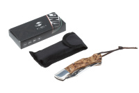 Купить Нож складной Stinger, 92 мм, (серебристый), материал рукояти: сталь/дерево (серебристо-коричневый) арт. FK-726