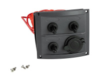 Купить Панель бортового питания 3 переключателя, разъем прикуривателя, предохранители (упаковка из 6 шт.) арт. 10140_pkg_6