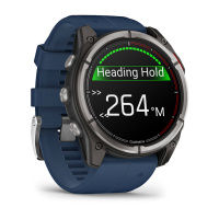 Купить Garmin quatix® 8 - 51 мм, AMOLED, Sapphire, Titanium, синий силиконовый ремешок арт. 010-02905-90