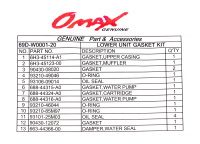 Купить Ремкомплект редуктора Yamaha E60; Omax арт. 69DW000120_OM