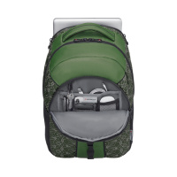 Купить Рюкзак WENGER Sun 16'', зеленый со светоотражающим принтом, полиэстер, 35x27x47 см, 27 л арт. 610212