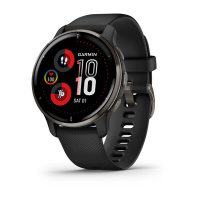 Купить Garmin Venu 2 Plus черные с серым безелем и силиконовым ремешком арт. 010-02496-11