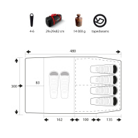 Купить Палатка Trimm Family TEXAS, песочный 4+2, 50936 арт. 50936