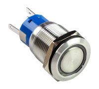 Купить Кнопка без фиксации; подсветка красная; 12В арт. PB4212TR