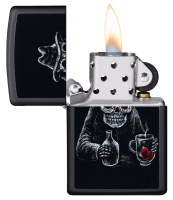 Купить Зажигалка ZIPPO Bar Skull Design с покрытием Black Matte, латунь/сталь, чёрная, матовая, 38x13x57 мм арт. 49254