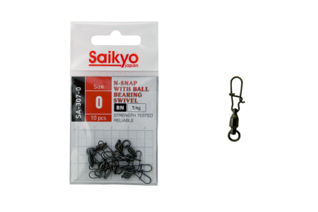 Купить Вертлюг с застежкой Saikyo SA-307-0 - 10 шт (12кг) арт. SA-307-0