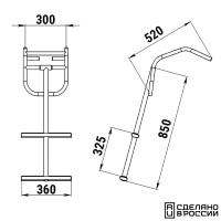 Купить Трап дайверский для надувных лодок, 2 черных ступени (ширина 360 мм.) арт. 040115BT