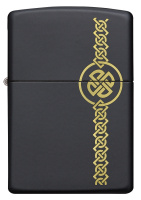 Купить Зажигалка ZIPPO Celtic Design с покрытием Black Matte, латунь/сталь, чёрная, матовая, 38x13x57 мм арт. 49518