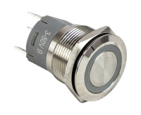 Купить Кнопка с фиксацией, подсветка синяя, 12 В, д. 22мм арт. SXC00008