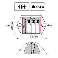 Купить Tramp Lite палатка Tourist 3  (песочный) арт. TLT-002